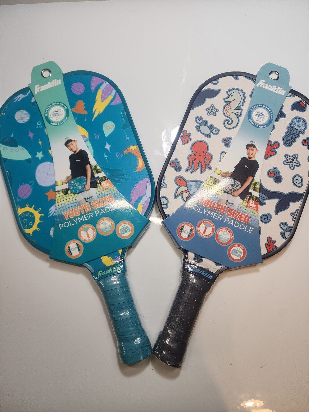 Lightweight Franklin Pickleball Paddle Set – 2 Youth Paddles – Kids Beginner